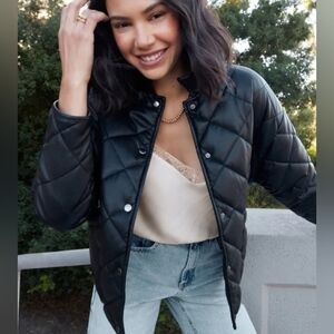 Z Supply Faux Leather Jacket S